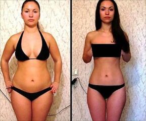 Девушка до и после соблюдения 5-дневной арбузной диеты
